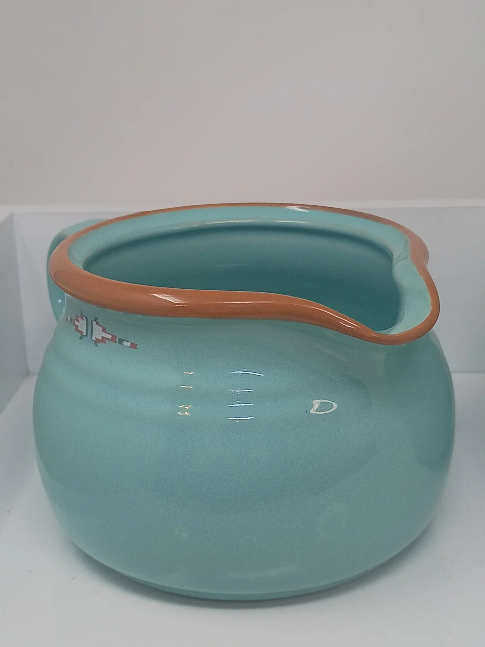 Noritake Boulder Ridge 8674 Aqua Stoneware Creamer & Open Sugar Bowl Set